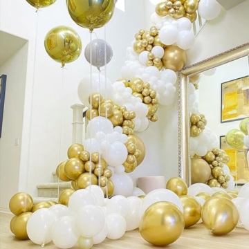 PartyWoo 100 pcs Metallic Gold Balloons for Events