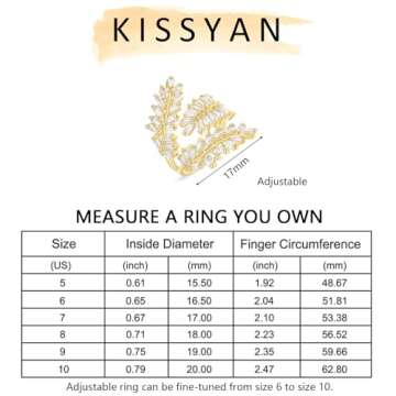 KissYan Gold Adjustable Chunky Statement Ring for Women