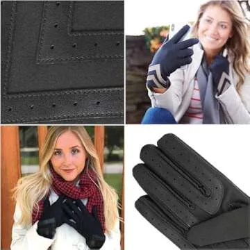 isotoner Womens Spandex Recycled Touchscreen Cold Weather Gloves with Warm Fleece Lining and Chevron Details