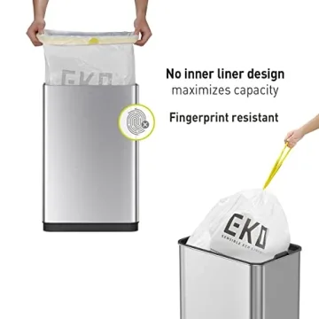 EKO Touchless 50 Liter Trash Can for Modern Kitchens