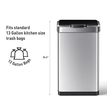 EKO Touchless 50 Liter Trash Can for Modern Kitchens