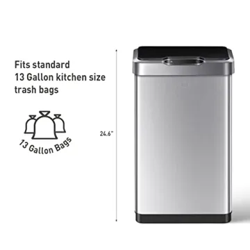 EKO Touchless 50 Liter Trash Can for Modern Kitchens