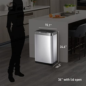 EKO Touchless 50 Liter Trash Can for Modern Kitchens