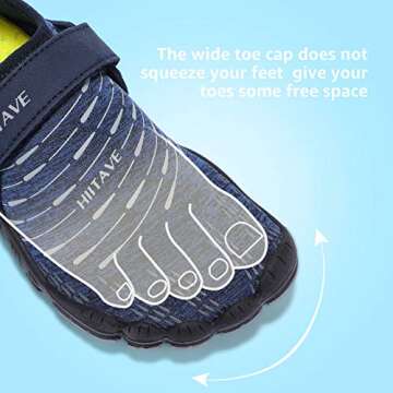 HIITAVE Kids Water Shoes Boys Barefoot Aqua Socks Non-Slip Shoes for Hiking Beach Swim Pool Navy 6 M US Big Kid