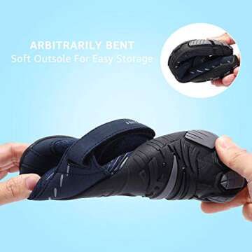 HIITAVE Kids Water Shoes Boys Barefoot Aqua Socks Non-Slip Shoes for Hiking Beach Swim Pool Navy 6 M US Big Kid