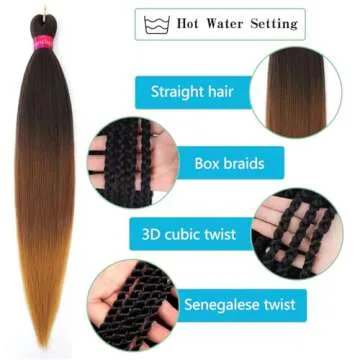 FAYETA Ombre Braiding Hair 28'' - 8 Packs Synthetic Extensions