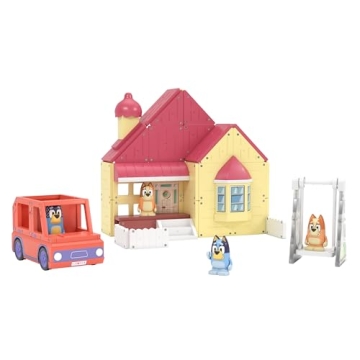 Tile Town Bluey Heeler Home & 4WD Vehicle Magnetic Tiles Construction Building Playset + Family Figu...