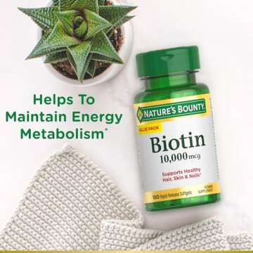 Nature's Bounty Biotin Softgels for Hair Skin Nails 180 Ct