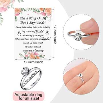 Woanger Put a Ring on It Bridal Shower Game with 50 Fake Rings, Rustic Greenery Theme Wedding Shower...