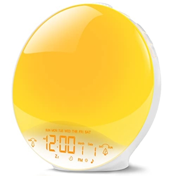 kairiow Sunrise Alarm Clock with USB Port for Charging,Wake Up Light for Kids,Heavy Sleepers,Bedroom...