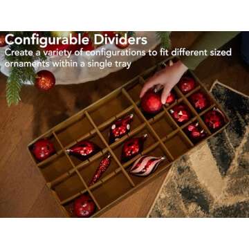 Covermates Keepsakes Rolling Adjustable Ornament Storage Bag - Carrying Handles, Padded Protection, Dual Wheels - Holiday Storage, Green