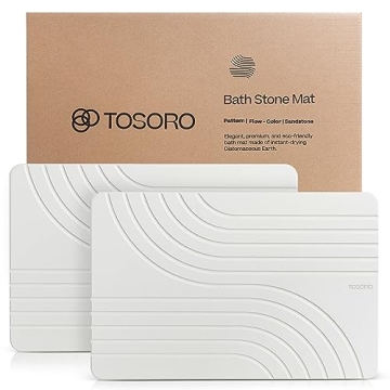 TOSORO - Elegant Stone Bath Mat with Non-Slip Design, Quick Drying & Easy to Clean