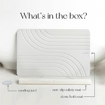 TOSORO Stone Bath Mat - Quick Dry & Non-Slip Design
