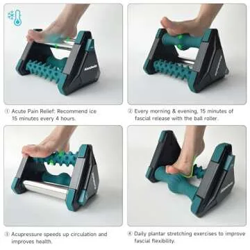 Kandwin Icing Plantar Fasciitis Relief in Seconds, Foot Massager for Circulation and Pain Relief, Reflexology Massage Tools with Ice Pack, Foot Roller for Neuropathy Pain Relief, Foot Health, Green