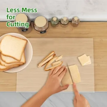 SWSKR Acrylic Cutting Board with Counter Lip,17.5"x13.5" Clear Cutting Board for Kitchen Countertop,Non-Slip,60% Thicker,Perfect for Bread,Meat,Veggies & More,Great Kitchen Essential Gadgets & Decor