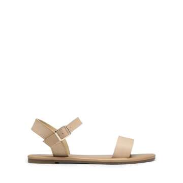 DREAM PAIRS Women's Ankle Strap Flat Sandals Open Toes One Band Buckle Summer Dressy Sandals,Size 9,...