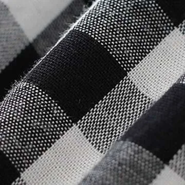 BOBORA Little Kids Baby Girls Long Sleeve Dress White and Black Plaid Tunic Dress