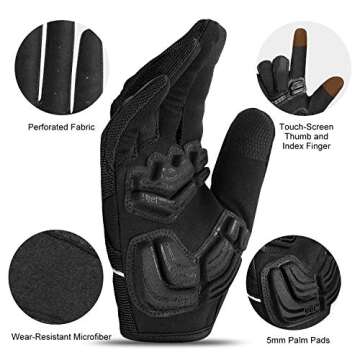 INBIKE Men's Cycling Gloves - Gel Padded and Adjustable