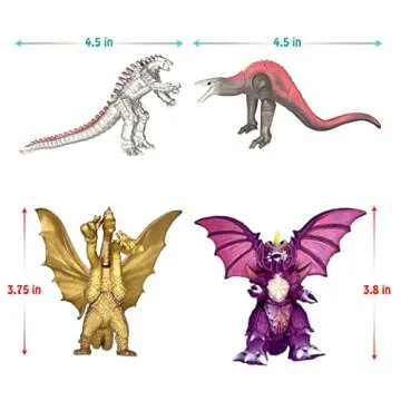 TwCare Exclusive Set of 8 Godzilla vs Kong Toys Movable Joint Action Figures, King of The Monster Dinosaur Shin Ghidorah Skull Crawler Destoroyah Mecha Mechagodzilla Cake Toppers Pack