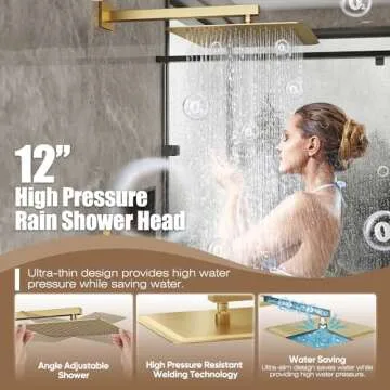 Gabrylly Shower System - High-Pressure Rainfall & Handheld Combo