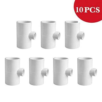 10 PVC Tee for Threaded Red Chicken Nipples Or Threaded Brass Rabbit Nipples
