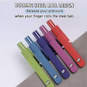 UIXJODO Gel Pens, 5 Pcs 0.5mm Black Ink Pens Fine Point Smooth Writing Pens with Silicone Grip, High-End Series Metal Clip Retractable Pens for Journaling Note Taking (Vintage)