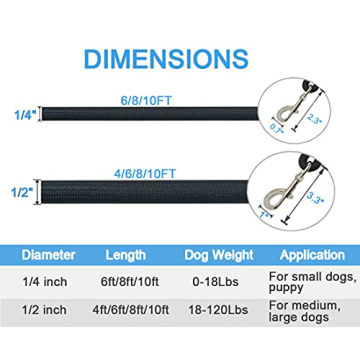 MayPaw Strong Nylon Dog Leash Leather Reinforced Stylish