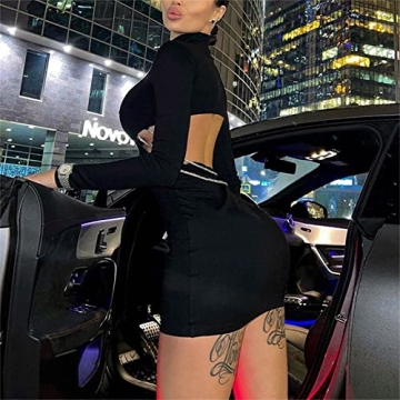 iTranyee Casual V Neck Button Knit Dress for Women