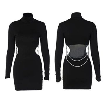 iTranyee Casual V Neck Button Knit Dress for Women