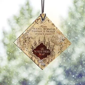 Harry Potter Marauder's Map Glass Ornament for Gifting