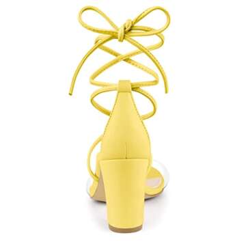 Allegra K Clear Strap Block Heel Sandals for Women