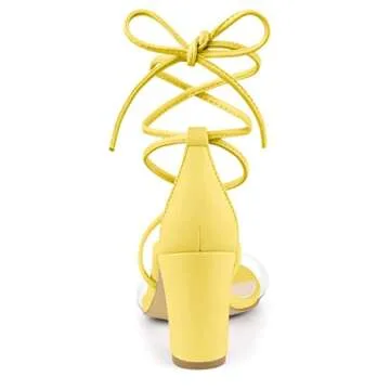 Allegra K Clear Strap Block Heel Sandals for Women