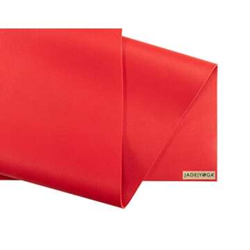 JADE YOGA - Harmony Yoga Mat (3/16" Thick x 24" Wide) (Fire Engine Red, 68")
