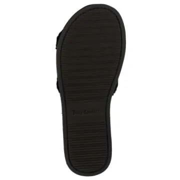 Juicy Couture Womens Gravity Womens Slide Sandals, Beach Sandals for women, Flip Flops Sandals, Pool Slides Shoes, Size 7 Black