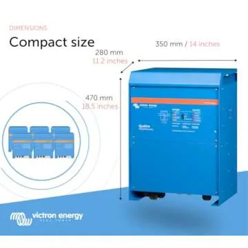 Victron Energy Quattro 5000VA 12-Volt Pure Sine Wave Inverter and 220 amp Battery Charger