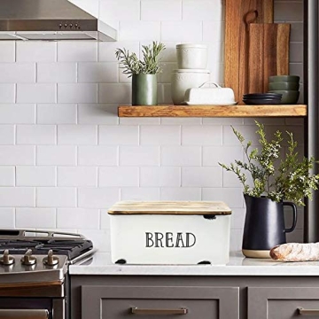 AVV Farmhouse Bread Box for Fresh Kitchen Storage