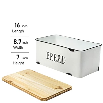AVV Farmhouse Bread Box for Fresh Kitchen Storage