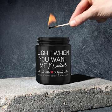 Valentines Day Gifts for Husband, Made in USA, 9 oz, Naughty Gifts for Husband, Boyfriend Gifts, Romantic Gifts for Him, Sexy Candles by Mint Sugar Candle Company