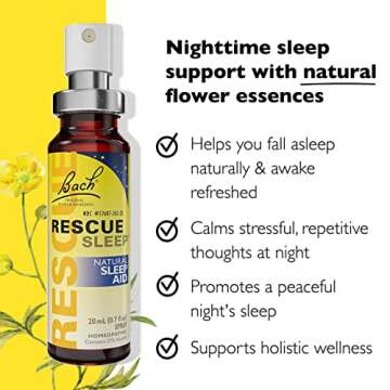 Bach RESCUE SLEEP Spray 20mL, Natural Sleep & Stress Relief Aid, Homeopathic Flower Essence, Vegan, ...