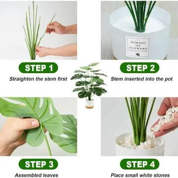 26" Tropical Palm Tree - Faux Monstera Plant for Home