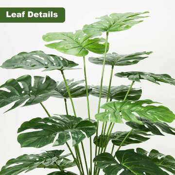 26" Tropical Palm Tree - Faux Monstera Plant for Home