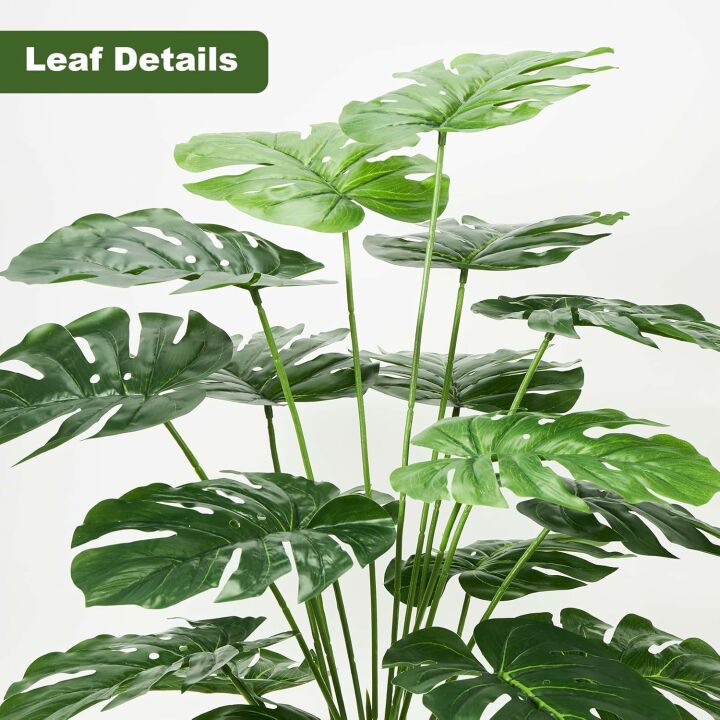 26" Tropical Palm Tree - Faux Monstera Plant for Home
