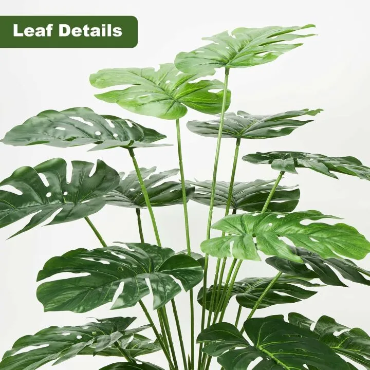 26" Tropical Palm Tree - Faux Monstera Plant for Home