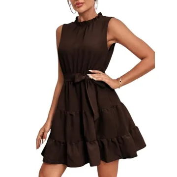 Umenlele Elegant Sleeveless Ruffle Dress for All Occasions