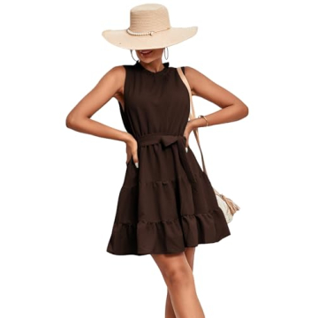 Umenlele Elegant Sleeveless Ruffle Dress for All Occasions