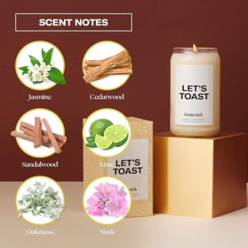 Homesick Let's Toast Candle - Long-Lasting Celebration Scent