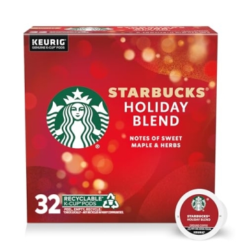 Delicious Starbucks Holiday Blend K-Cup Pods for Keurig – 32 Count