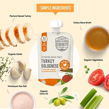 Serenity Kids 7+ Months Bone Broth Puree Made with Organic Veggies - Clean Label Project Purity Award Certified - 3.5 Ounce BPA-Free Pouch - Variety Pack - 6 Count - Baby Puree - Bone Broth for Babies
