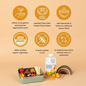 Serenity Kids 7+ Months Bone Broth Puree Made with Organic Veggies - Clean Label Project Purity Award Certified - 3.5 Ounce BPA-Free Pouch - Variety Pack - 6 Count - Baby Puree - Bone Broth for Babies