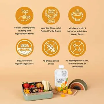 Serenity Kids 7+ Months Bone Broth Puree Made with Organic Veggies - Clean Label Project Purity Award Certified - 3.5 Ounce BPA-Free Pouch - Variety Pack - 6 Count - Baby Puree - Bone Broth for Babies